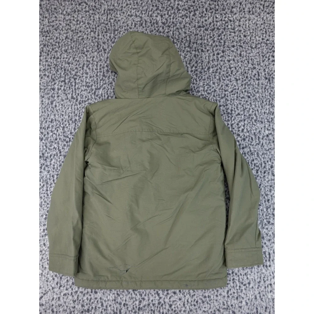 Patagonia Isthmus Parka Kids M 10 Green Sherpa Lined Hooded Jacket